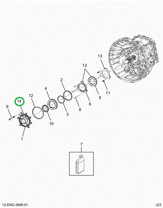 2523707C91 Kit, Input Shaft Cover
