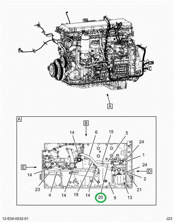 2523712C91 Air Compressor Coolant Return
