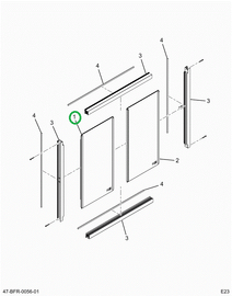 2523884C91 GLASS,ALUMINUM FRONT GLASS ASS