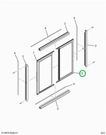 2523889C91 GLASS,ALUMINUM REAR GLASS ASSE