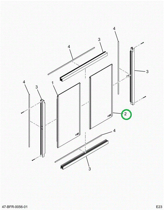 2523890C91 GLASS,ALUMINUM REAR GLASS ASSE