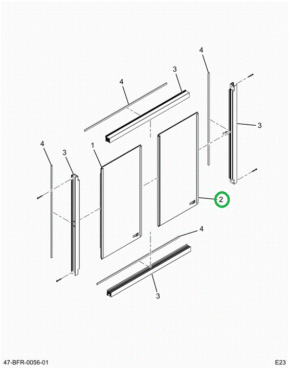 2523891C91 GLASS,ALUMINUM REAR GLASS ASSE