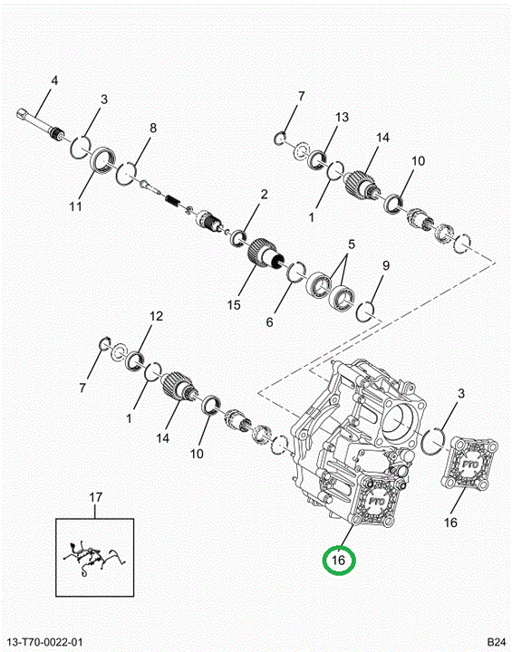 2524520C91 T14 Dual Power Take Off 1.39-1