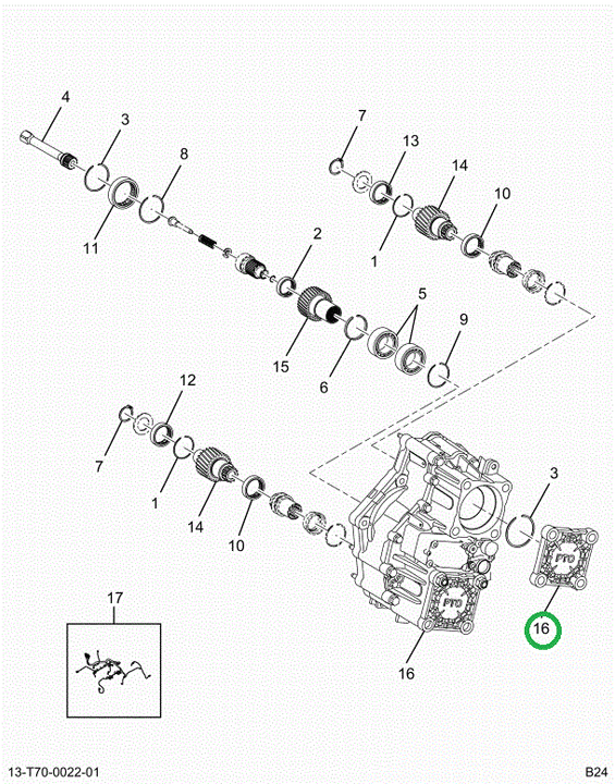 2524521C91 T14 Dual Power Take Off 1.51-