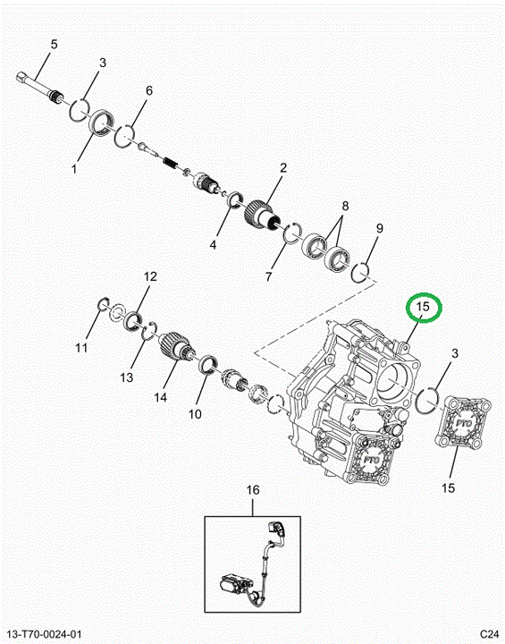 2524523C91 T14 Single Power Take Off 1.09