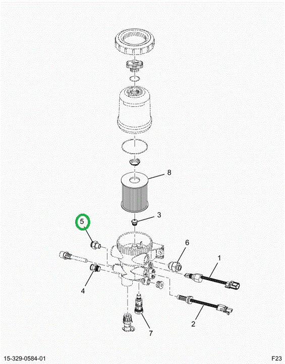 2525732C1 Fitting, Fuel Out, 7/8-14/voss