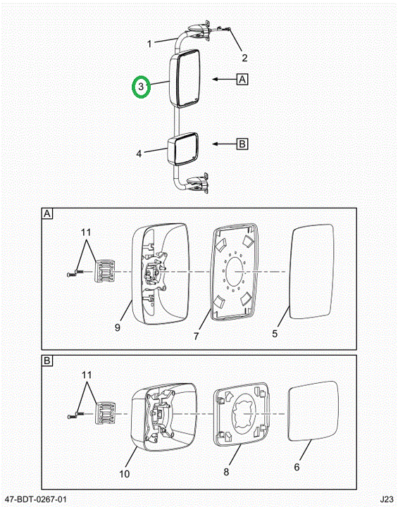 2525862C1 Head, Mirror, Openview, 8x12