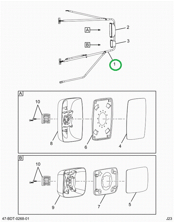 2525864C1 Arm, Rear View Mirror, Left Ha