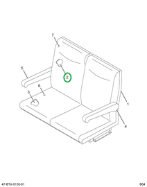 2586516C1 Pad, High Back Recliner Seat B