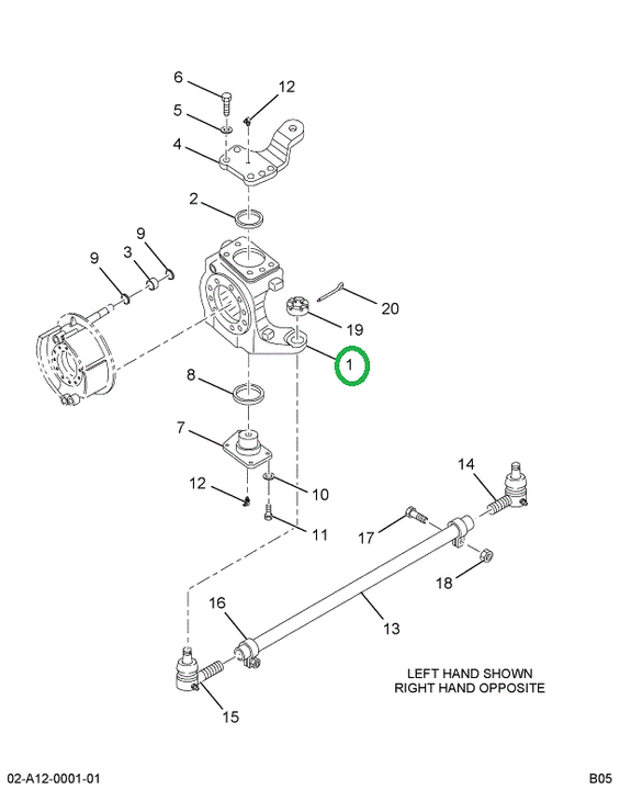 2586940C91 KNUCKLE STRG W/BUSH LT