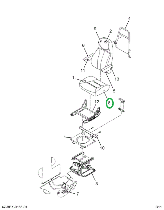 2587066C1 UPHOLSTERY  SEAT CUSHION DRIVE