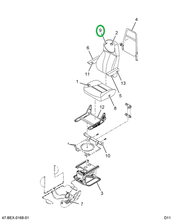 2587067C1 UPHOLSTERY  SEAT BACK DRIVER*