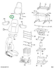 2587102C91 Cushion, Seat Back W/upholster
