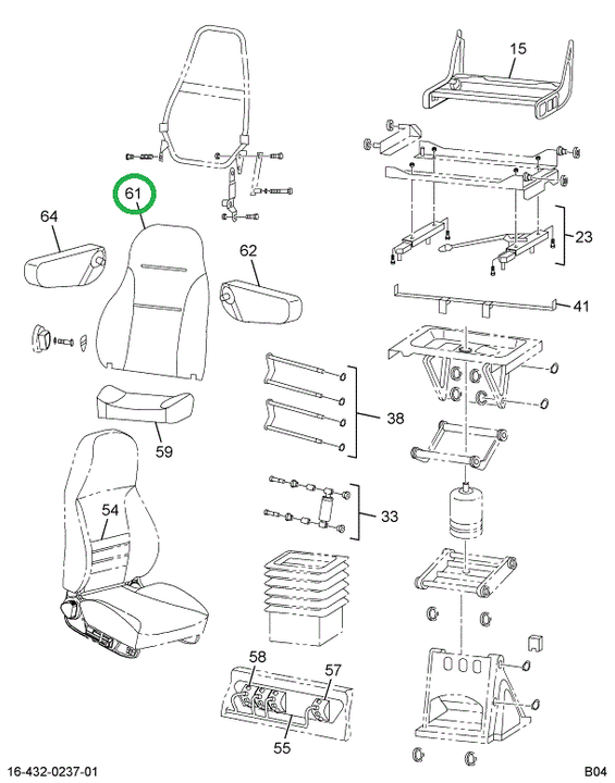 2587135C91 Cushion, Seat Back W/upholster