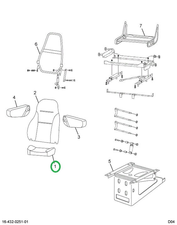 2587153C1 UPHOLSTERY  SEAT CUSHION DRIVE