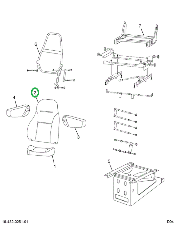 2587157C91 CUSHION  SEAT BK W/UPH