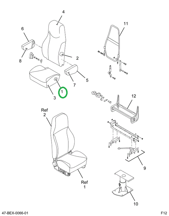 2587630C91 Cushion, Seat W/upholstery