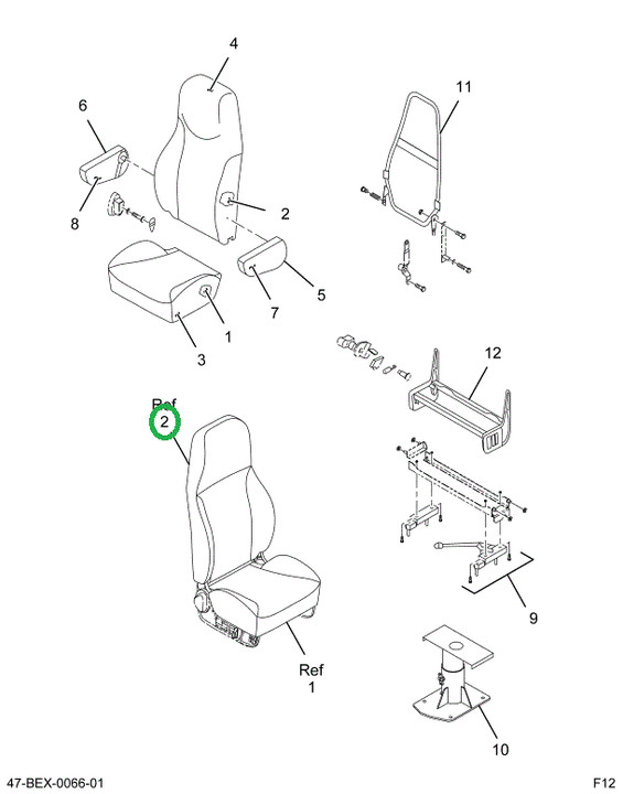 2587636C91 Cushion, Seat, Back, W/ Uphols