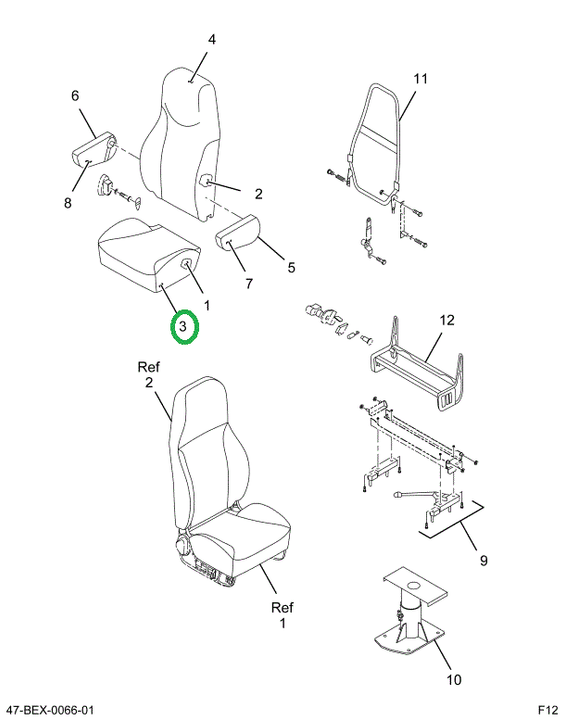 2587713C91 Upholstery, Seat Cushion, Bus,