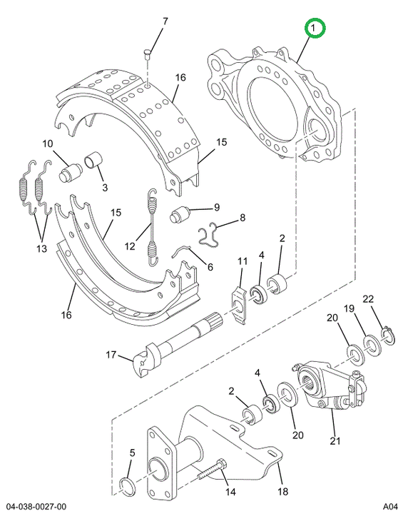 2588072C91 Spider, Brake With Bushing And