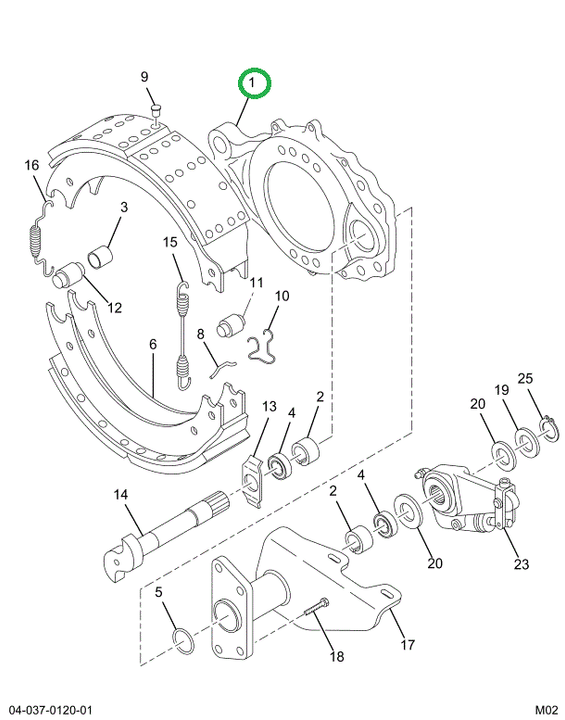 2588124C91 Spider, Brake With Bushing And