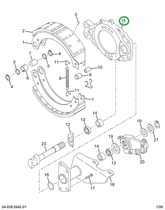 2588451C91 Spider, Brake With Bushing And