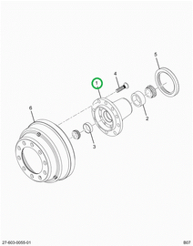 2589490C91 HUB FRT WHL W/CUPS LESS STUDS