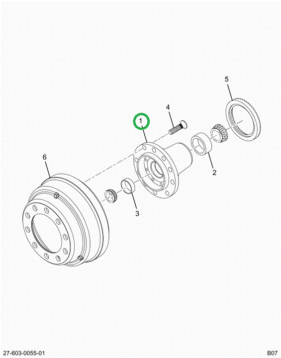 2589490C91 HUB FRT WHL W/CUPS LESS STUDS