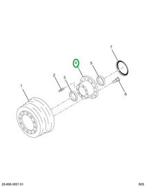 2589519C91 HUB REAR WHL W/CUPS & STUDS