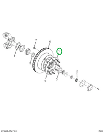 2589909C91 HUB FRT W/CUPS STUDS EX RING