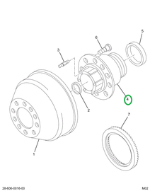 2590153C91 HUB RR WHL W/CUPS/STUDS/X-RING