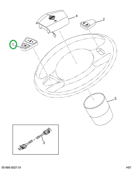 2590927C1 SWITCH STR WHL LH-DOOR/FLASHER