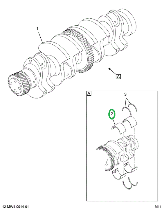 2591158C1 BEARING CRKSHFT 0.25MM