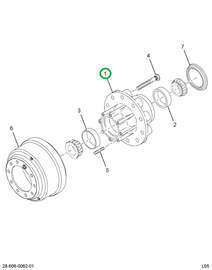 2591427C91 HUB REAR WHEEL W/CUPS & STUDS