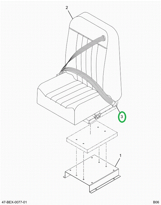 2591681C91 BELT SEAT 110 W/BUCKLE FOR NC