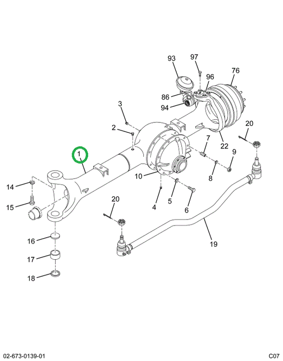 2591801C91 Housing, Front Axle Weldment