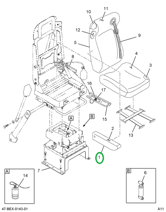 2592157C91 Armrest, Driver W/upholstery
