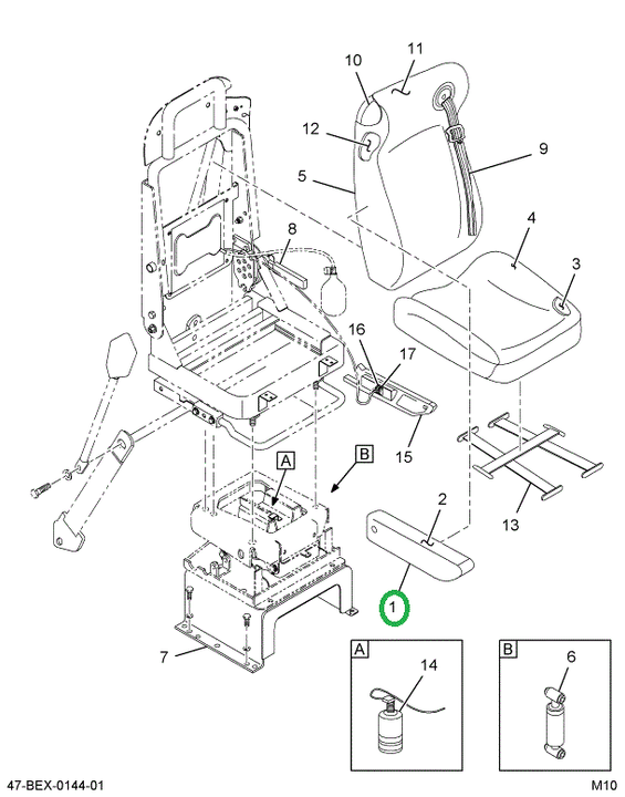 2592273C91 Armrest, Driver W/upholstery