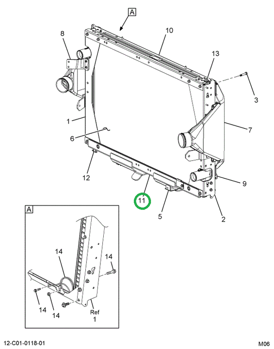 2592336C92 CHANNEL,RAD BOT FRM ASSY W/ISO