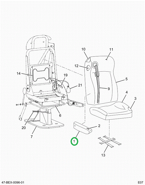 2592496C91 Armrest Assembly, Driver With