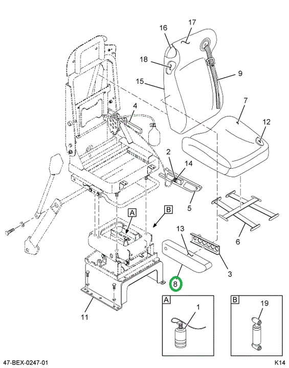 2592523C91 Armrest Assembly, Driver With