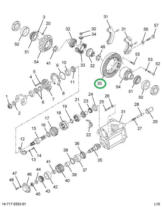 2592708C91 Gear Set, Differential R/p 6.1