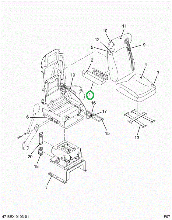 2595731C91 Armrest, Seat, Drvr Assy W/ Up