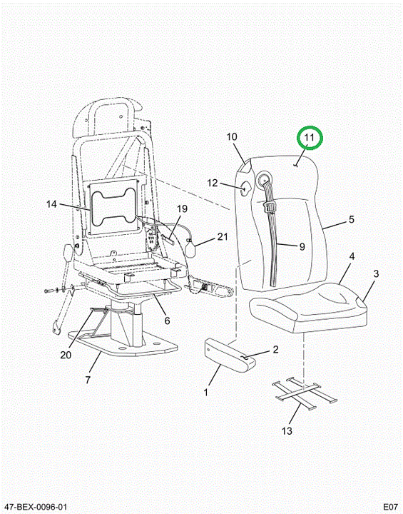 2595862C1 Upholstery Seat Back Driver