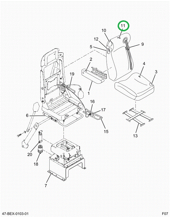 2595973C1 Upholstery Seat Back Driver