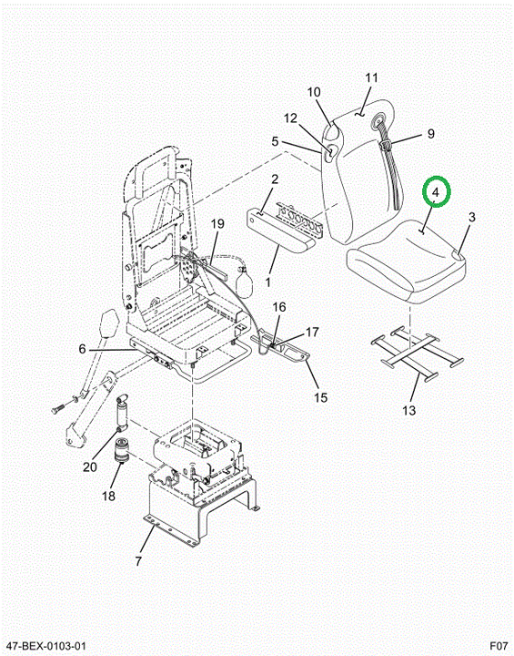 2596014C1 Upholstery Seat Cushion Driver