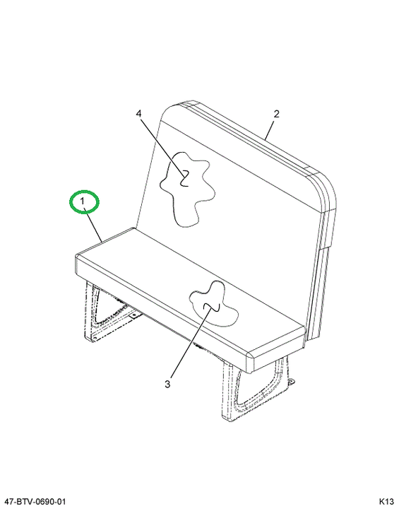 2596470C91 UPHOLSTERY  SEAT CUSH BRN