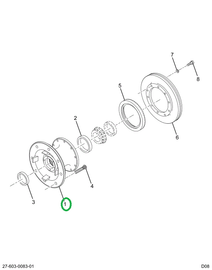 2598309C91 HUB FRT WHEEL W/CUPS & STUDS