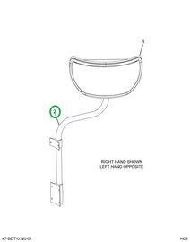 2599354C91 BRACE  MIRROR W/BASE & ARM BLK