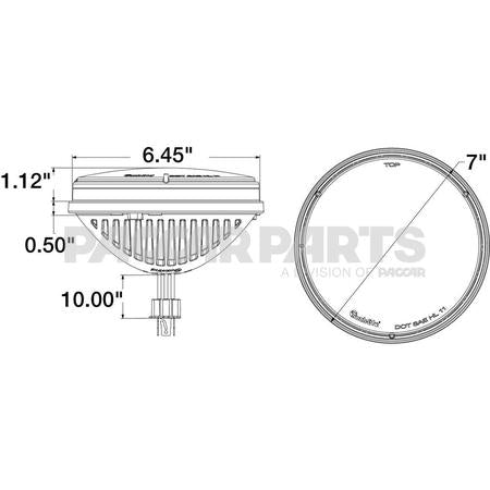 27275CTLT 7" ROUND HEATED LED HEADLIGHT MULTI-VOLT